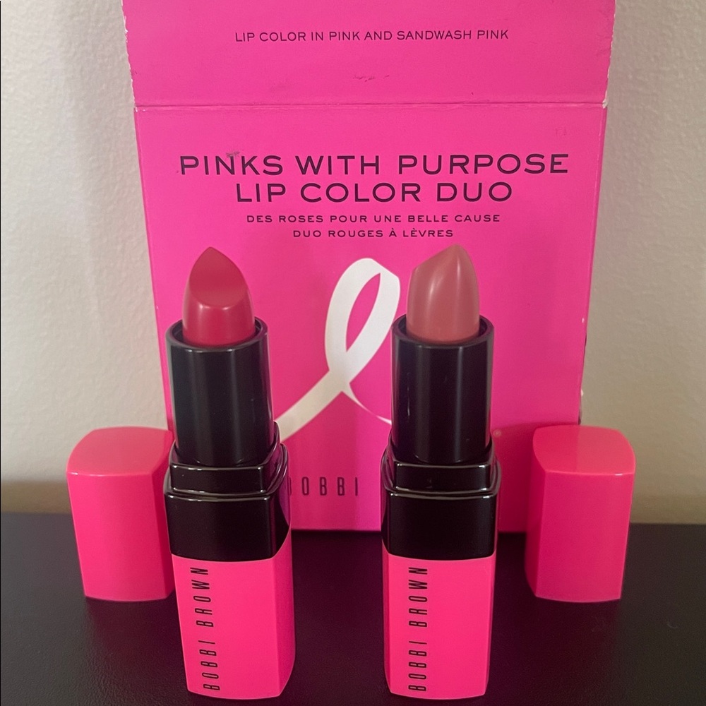 ❤️NEW!!!❤️ Set of 2 FULL SIZE Bobbi Brown Lip Color Duo — Pink & Sandwash Pink.